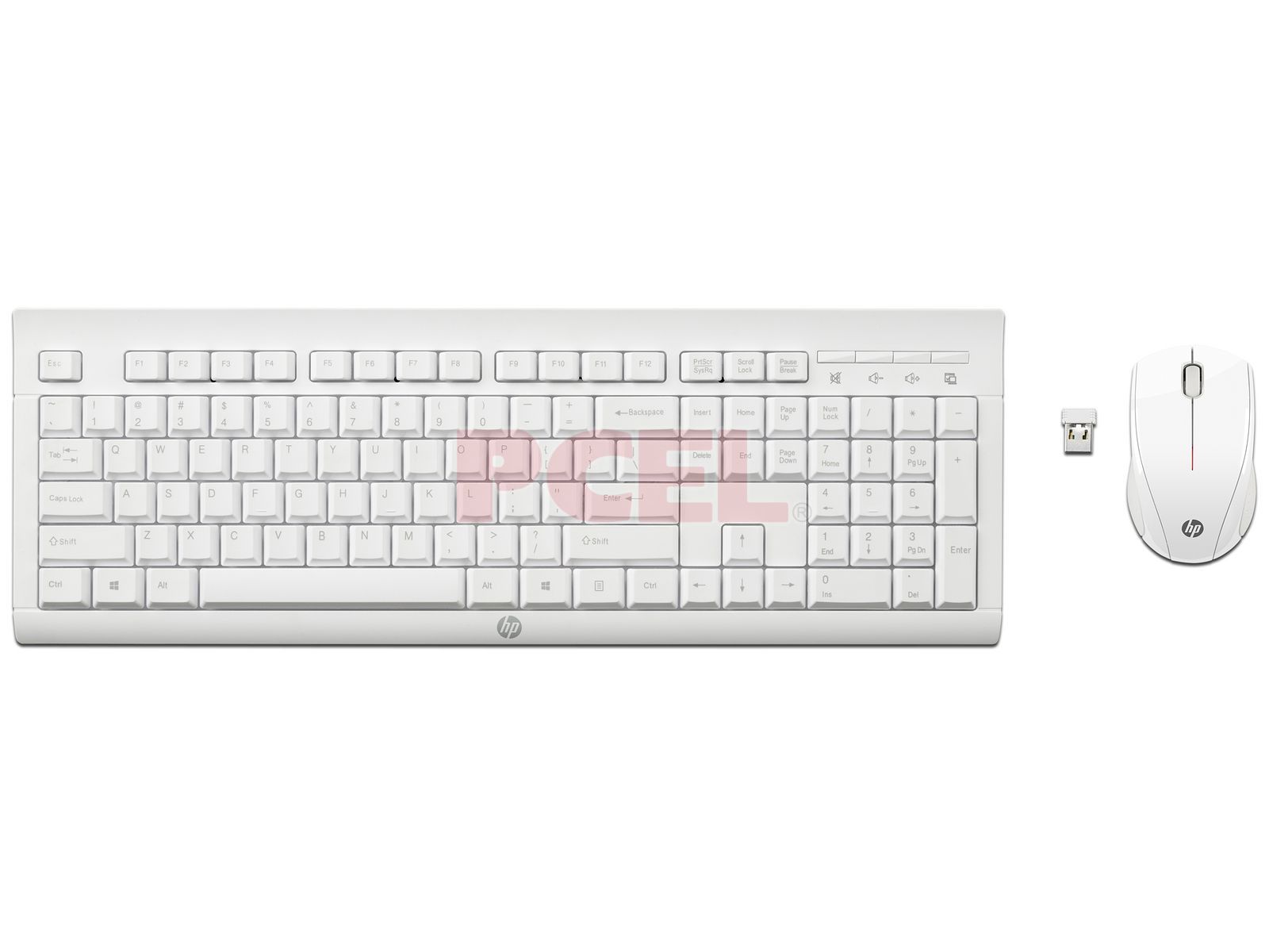 Kit de teclado y mouse inalámbrico HP C2710 M7P30AA, Color Blanco