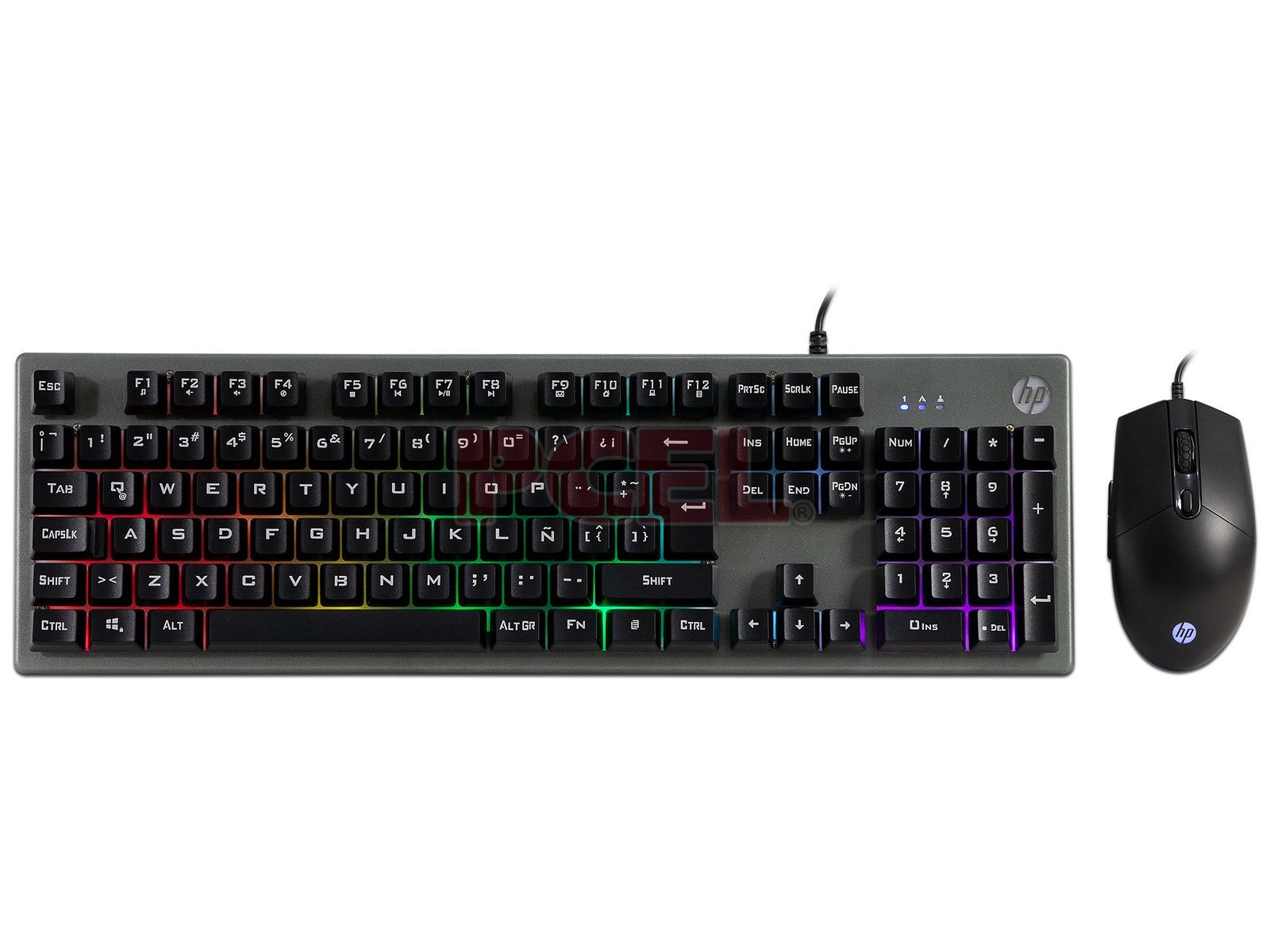 Kit Teclado e Mouse HP, KM300F, RBW, Membrana, 2400 DPI, USB