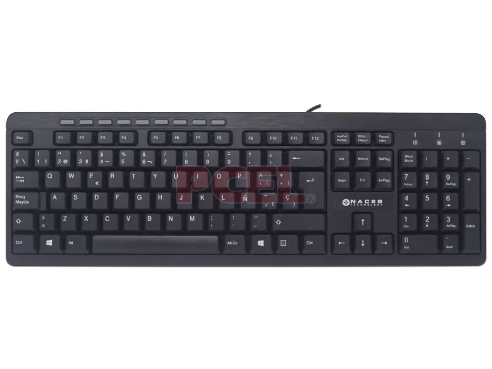 Teclado Ergonomico Naceb NA-0109 / Teclas Multimedia / USB