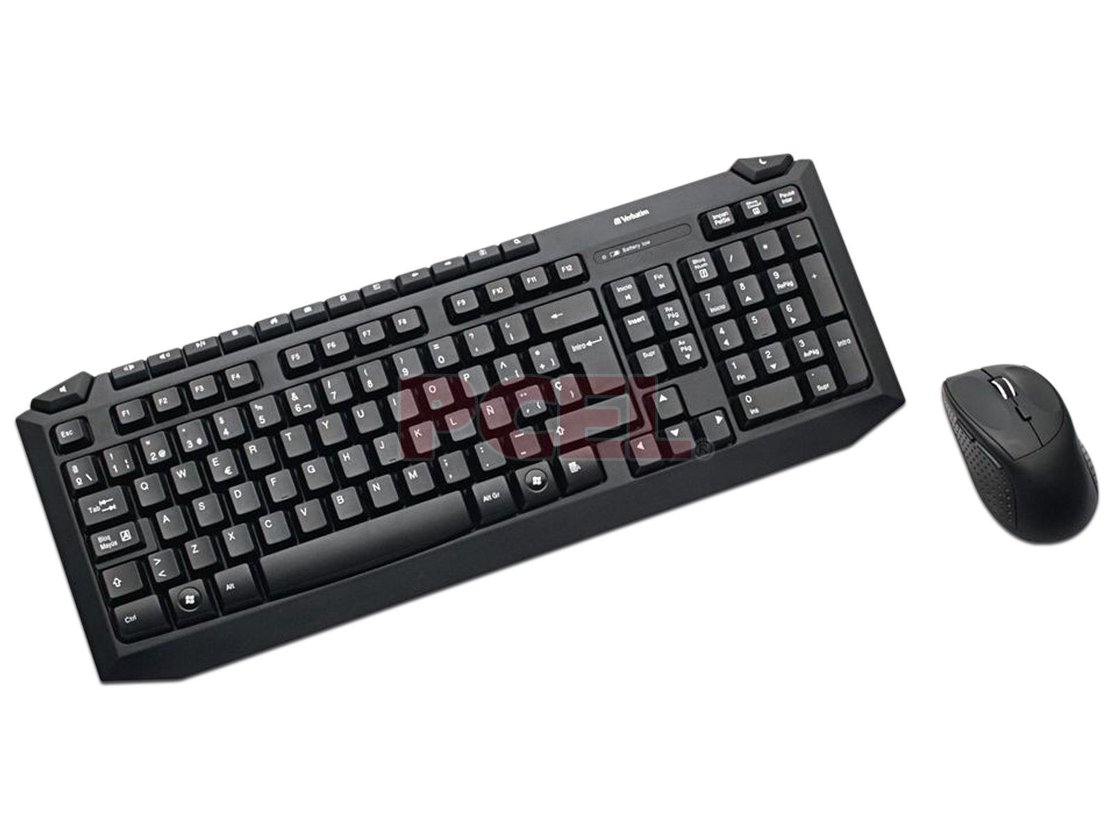 Kit de Teclado y Mouse Inalámbricos Verbatim, receptor Color