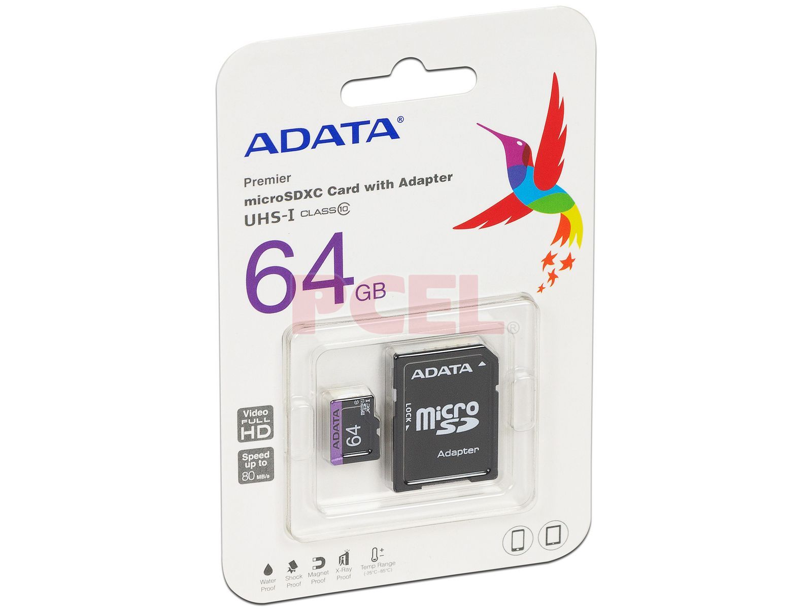 ADATA 64GB Premier microSDXC C10 UHS-I tarjeta de Memoria con Adaptador ausdx 64GU1CL10-RA1 