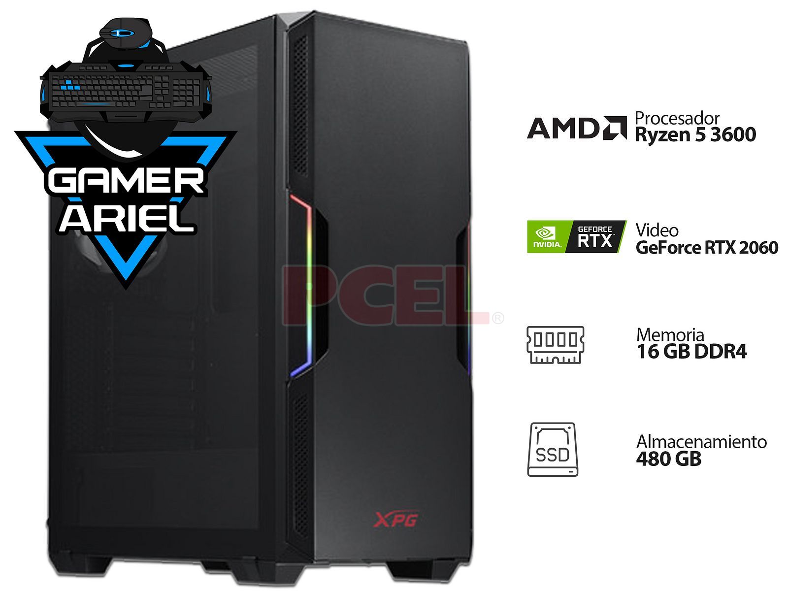 PC Gamer PCEL ARIEL XPG Z XI Video GeForce RTX 2060 Procesador