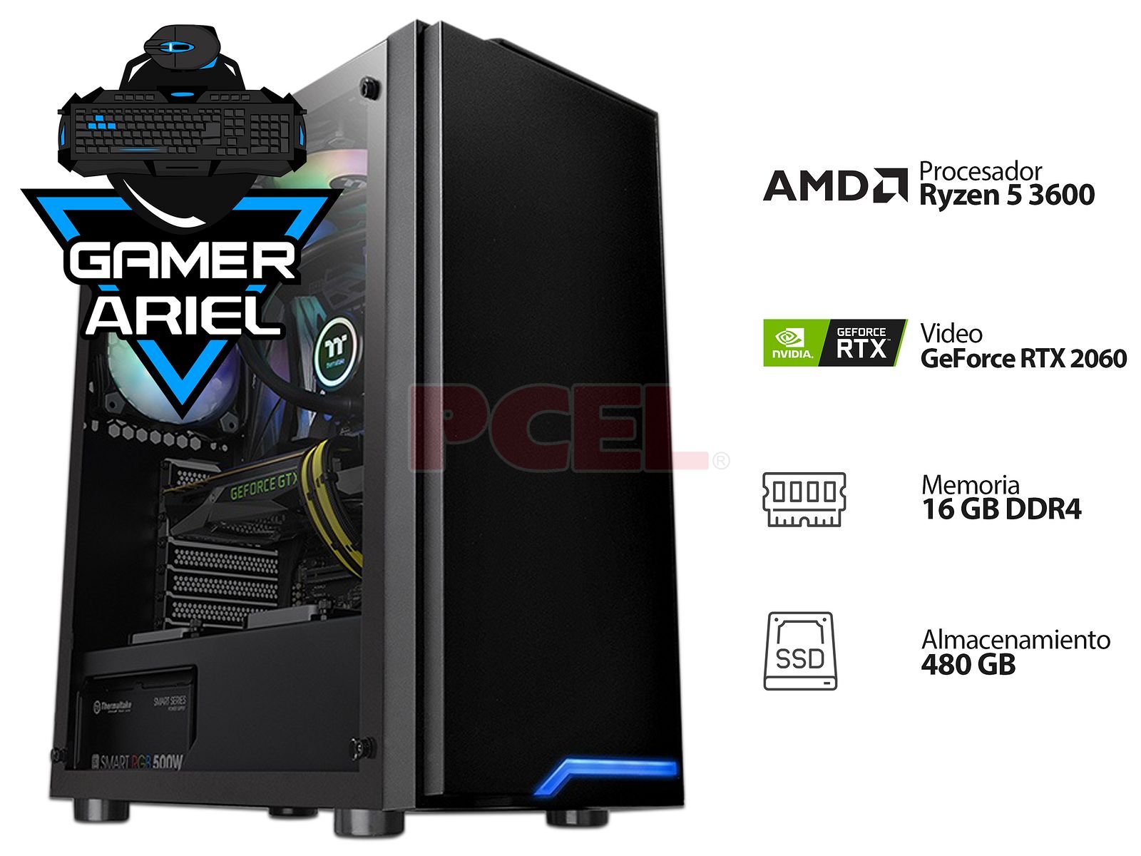 PC Gamer PCEL Ariel Z XI Video GeForce RTX 2060 Procesador AMD