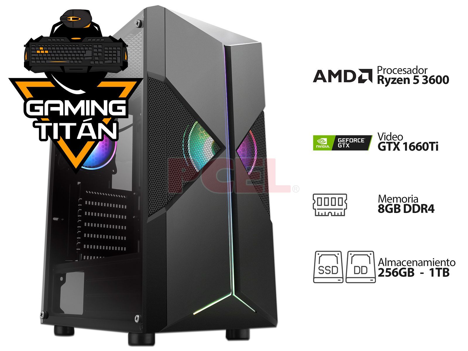 Desktop Gaming Tit n X V Procesador AMD Ryzen 5 3600 hasta 4.2