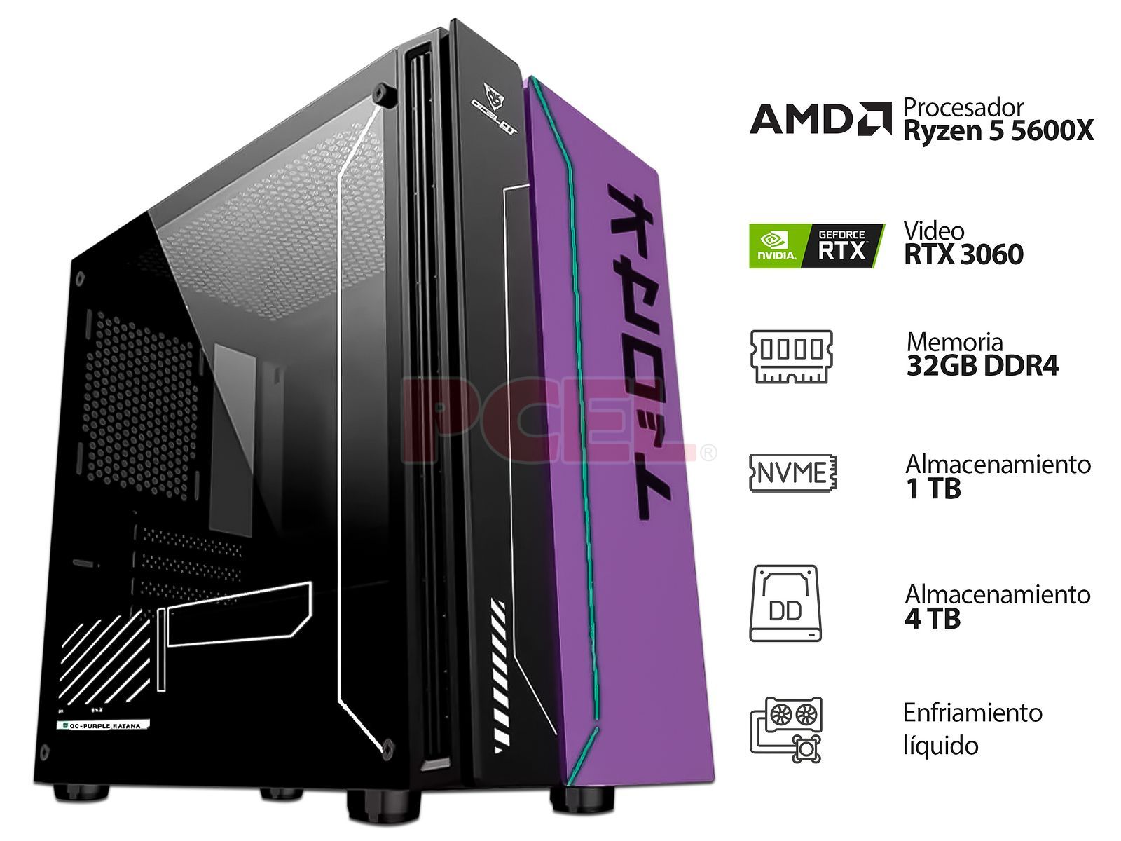 PC Gamer Powerbit BYTE XXIV PURPLE Procesador AMD Ryzen 5 5600X