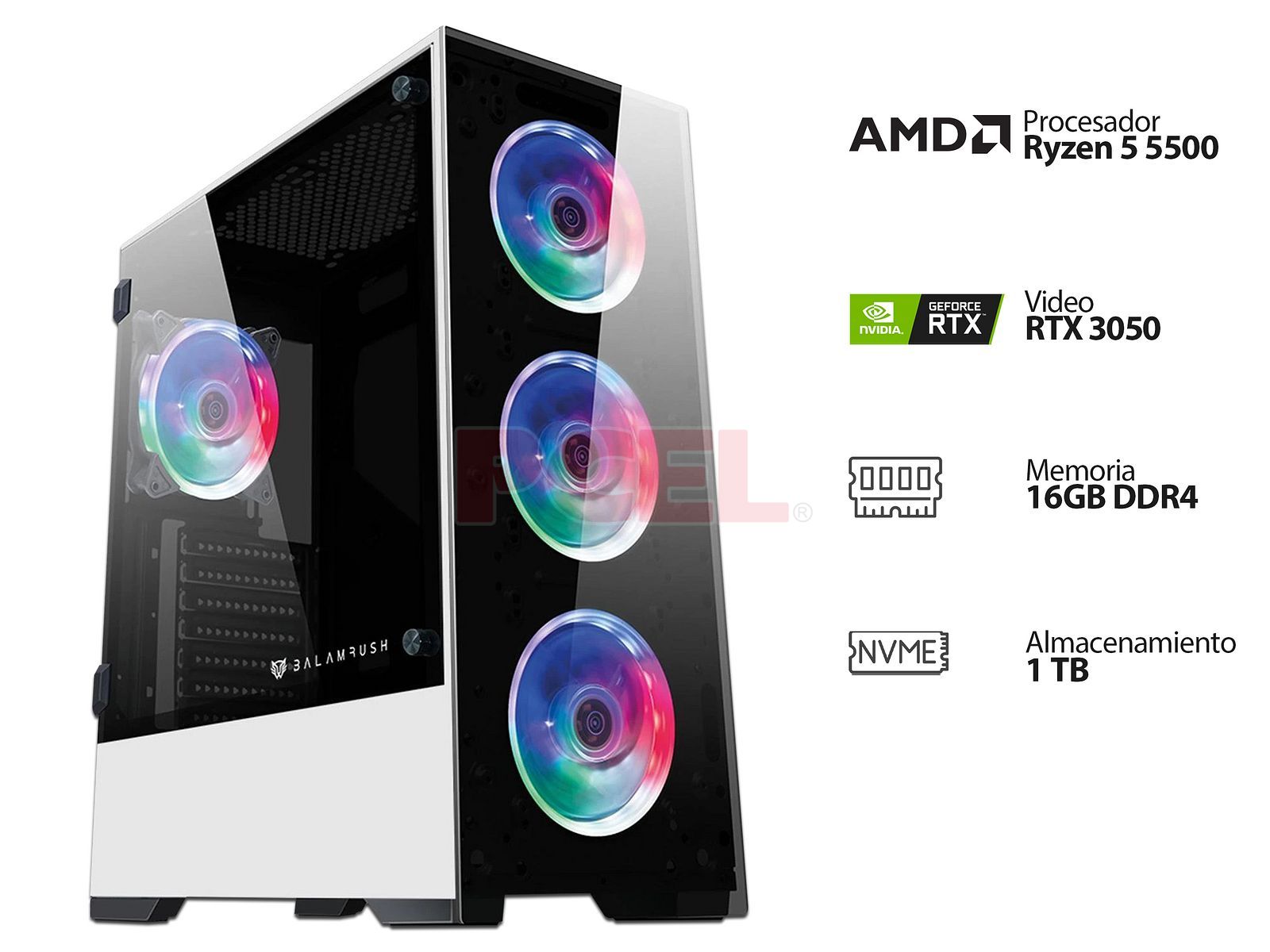 PC Gamer Powerbit BYTE XV WHITE AMD Ryzen 5 5500 hasta 4.2 GHz