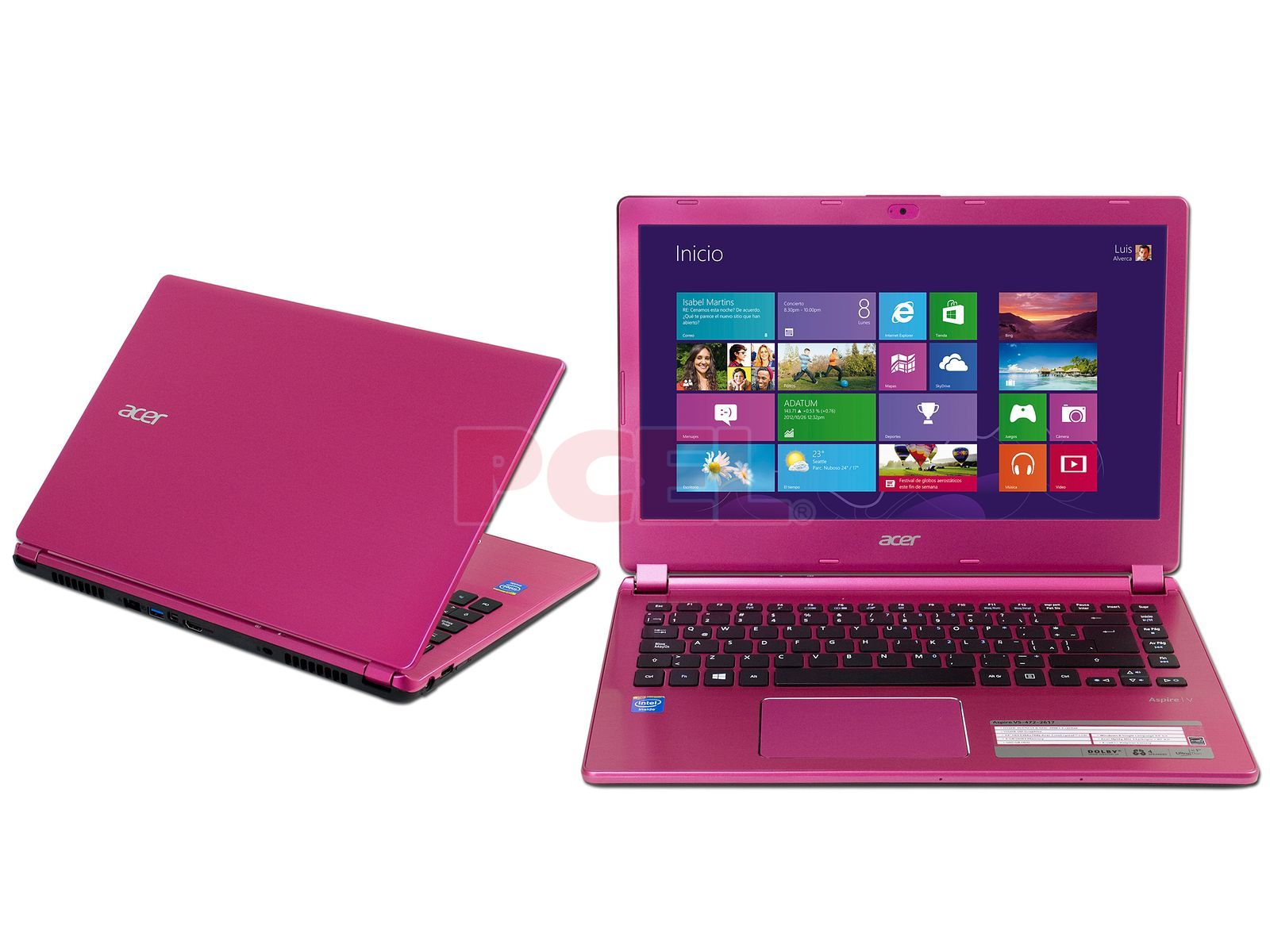 Laptop Acer Aspire V5-472-2617: Procesador Intel Celeron 1017U (1.6 GHz), Memoria 4 GB DDR3, Disco Duro de 500 GB, Pantalla LED de 14", Video Intel Red 802.11b/g/n, Windows 8 (64 Bits)