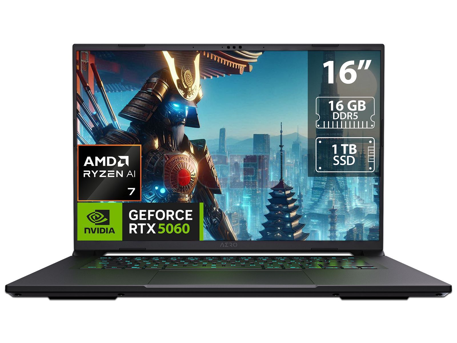 ゲーミングノートAERO X 16 RTX5060 Ryzen AI 7 350 GIGABYTE、Ryzen AI 7 350やGeForce RTX 5070を搭載した16型ノートPC