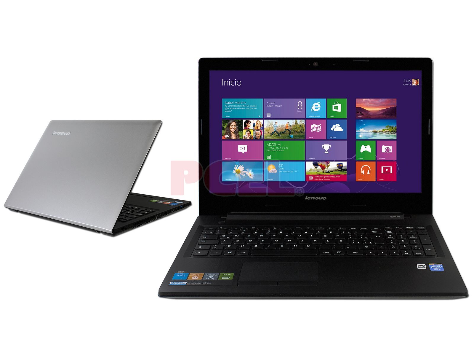 Laptop Lenovo IdeaPad G50-30: Procesador Intel Celeron N 2840 (hasta   GHz), Memoria de 4GB DDR3L, Disco Duro de 1TB, Pantalla de 