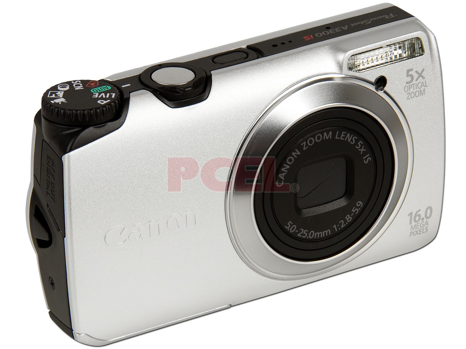 Canon PowerShot A3300 IS - Cámara Digital Compacta 16 MP (3 Pulgadas LCD,  5X Zoom Óptico) - Rojo (