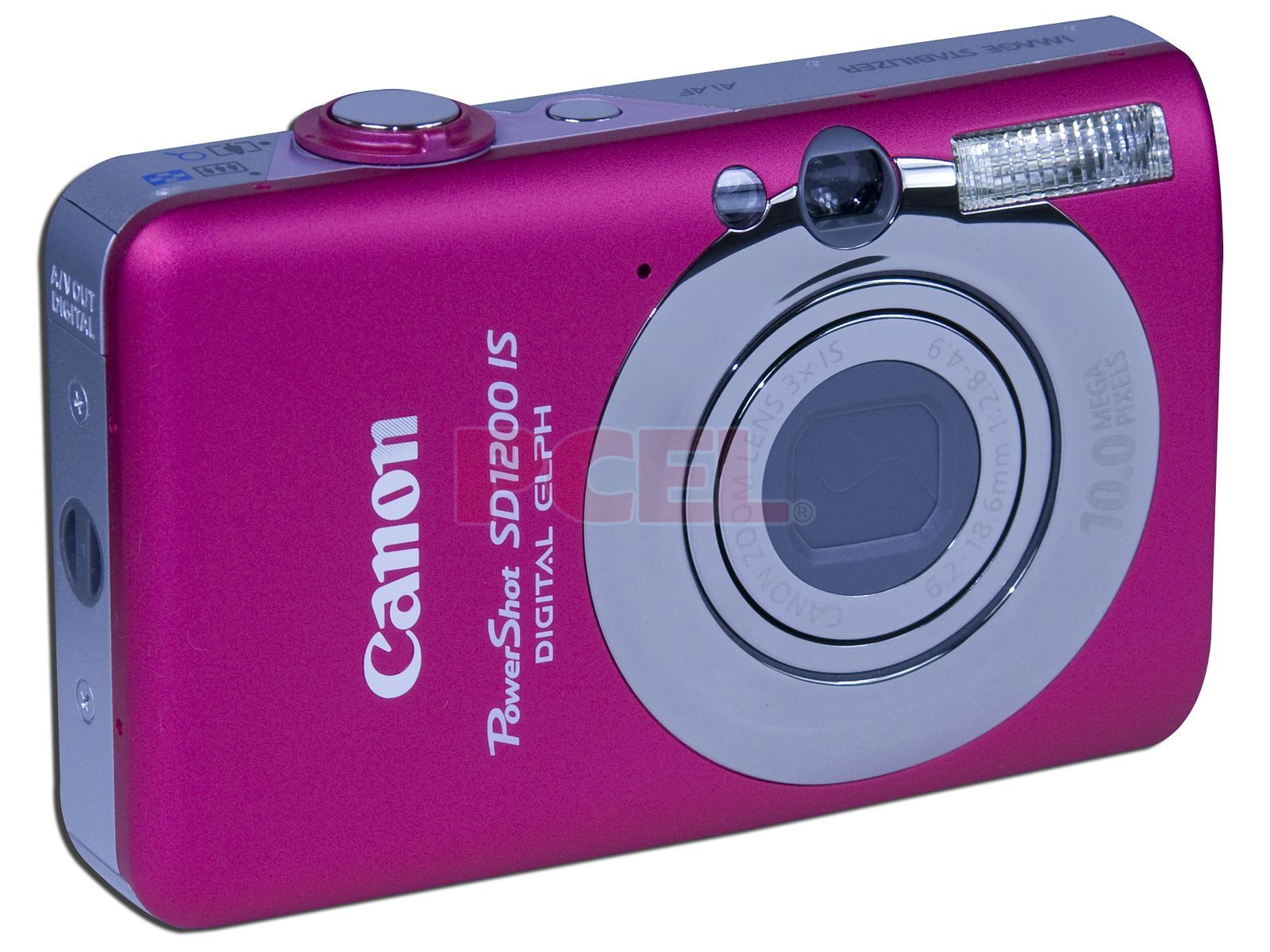 Cámara Fotográfica Digital Canon PowerShot SD1200 IS, 10.0MP. Color Rosa.  Incluye memoria SD de 2GB y estuche Golla