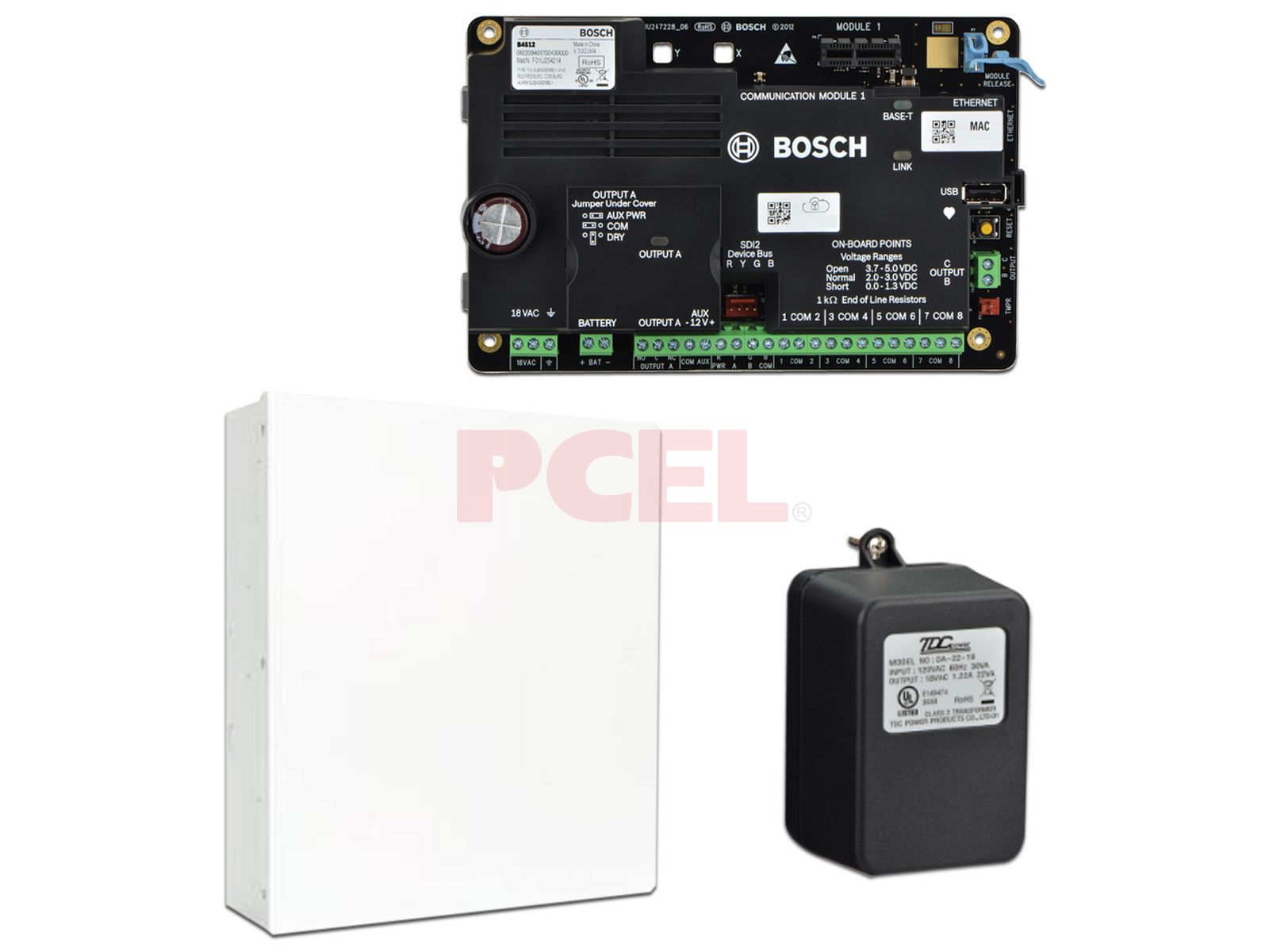 Kit de Panel de Control BOSCH B4512 C incluye caja y transformador