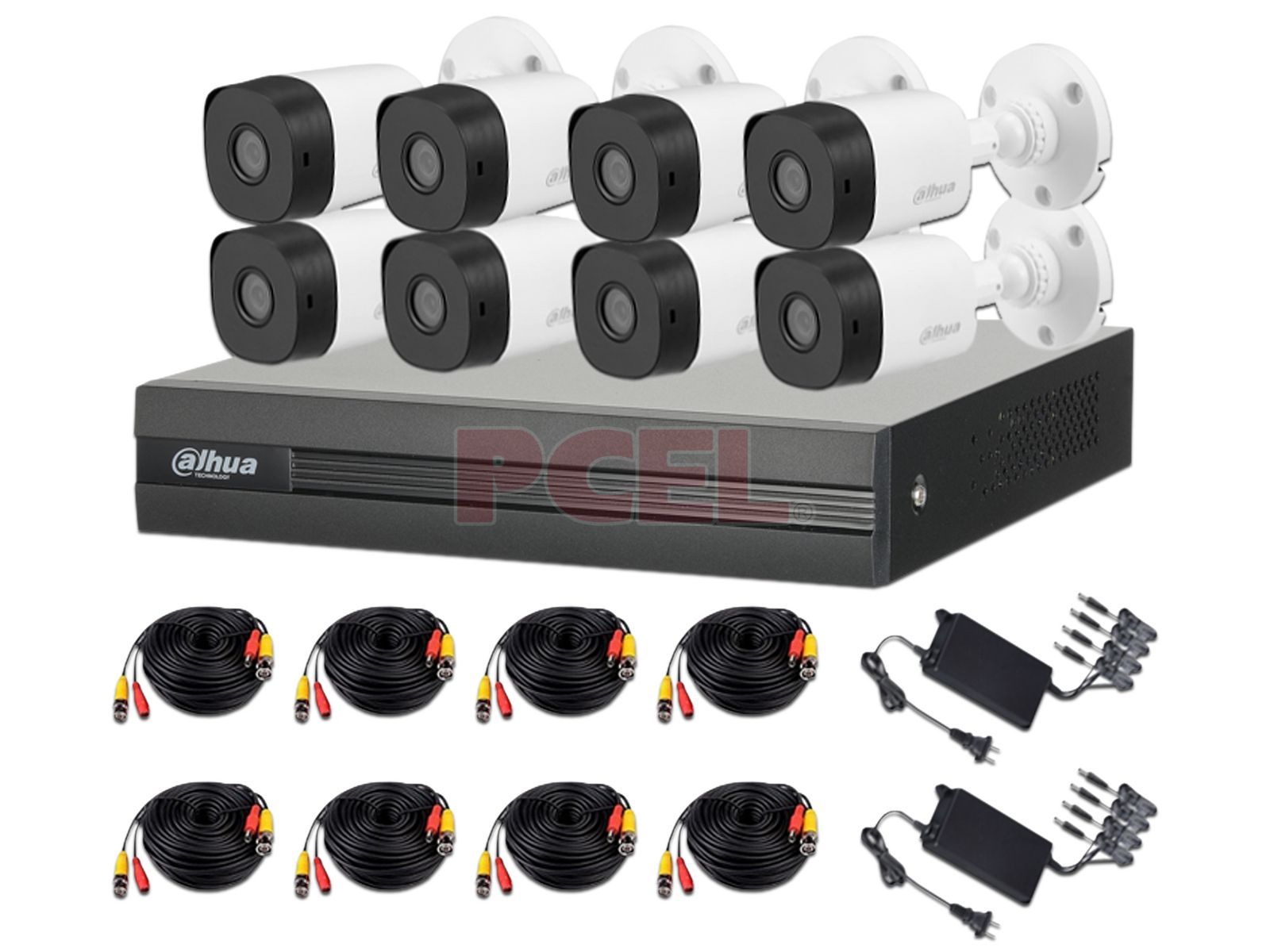 Kit de Videovigilancia DAHUA KITXVR1B08- I+8-B1A21, DVR de 8 Canales, 2 MP, H.265+. Incluye Cámaras B1A21 con Accesorios Incluidos.