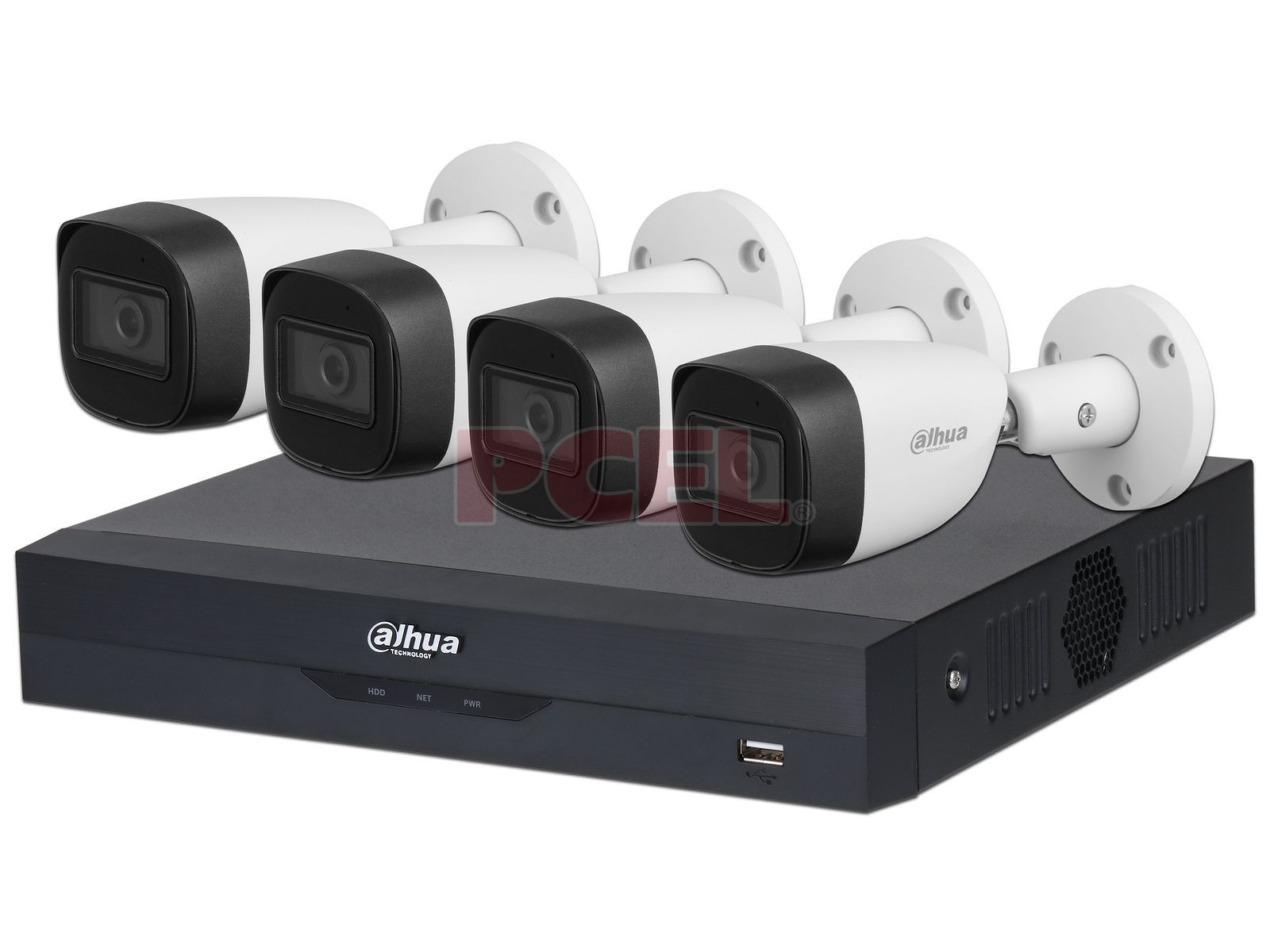 Kit Videovigilancia de 2 Megapixel 5en1 DAHUA (9-16 Minidomos + Grabador 16  Canales + Disco Duro + Cable RG59 con Alimentacion)