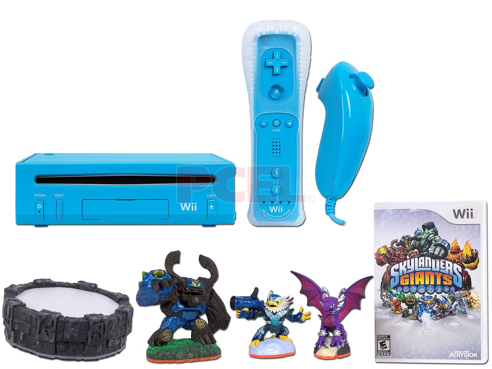 Consola Nintendo Wii Azul incluye starter pack de Skylanders Giants (con  tres figuras coleccionables y portal de poder).