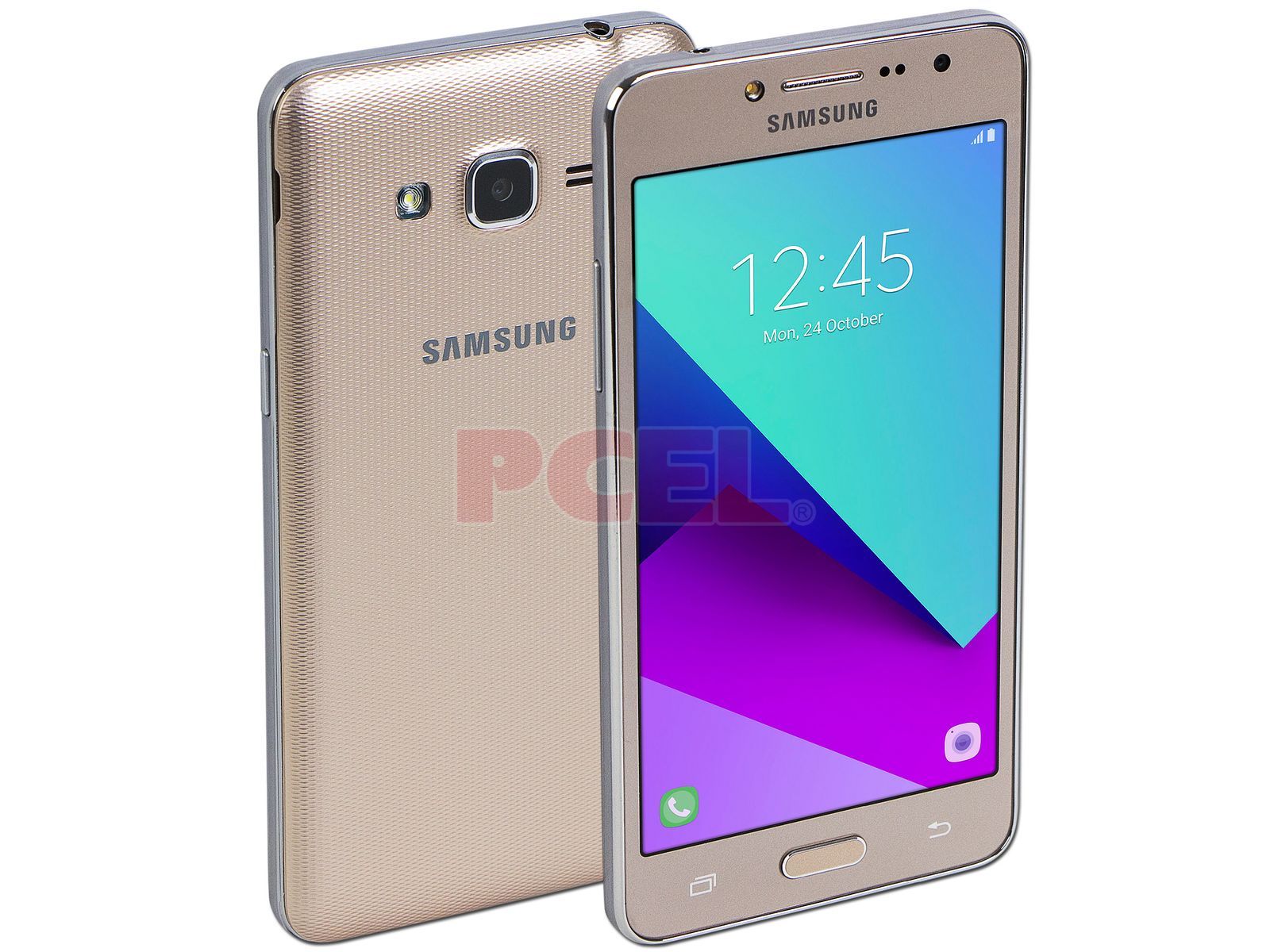 Smartphone Samsung Galaxy Grand Prime +: Procesador Quad Core ( GHz),  Memoria RAM de , Almacenamiento de 8GB (expandible con microSD),  Pantalla 