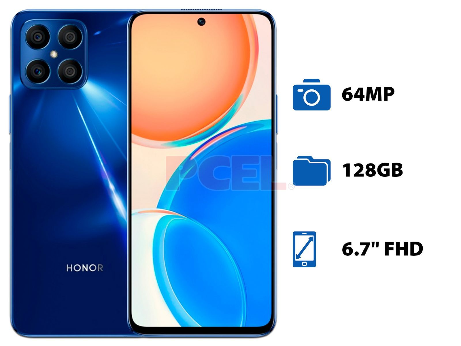 Smartphone Honor X8: Procesador Snapdragon 680 (hasta 2.40 GHz), Memoria  RAM 6GB, Almacenamiento de 128GB, Pantalla LED Multi touch FHD de 6.7,  Wi-Fi, Bluetooth, Android 11. Color Azul.