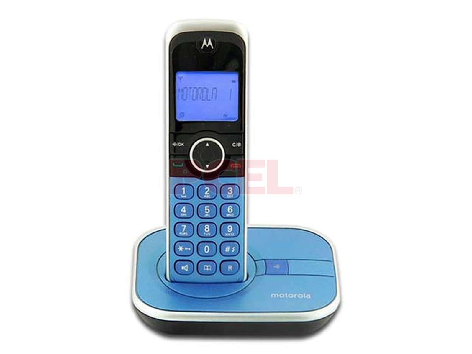 Teléfono Inalámbrico Motorola GATE4800A con identificador de llamadas, 20  números en memoria. Color Azul.