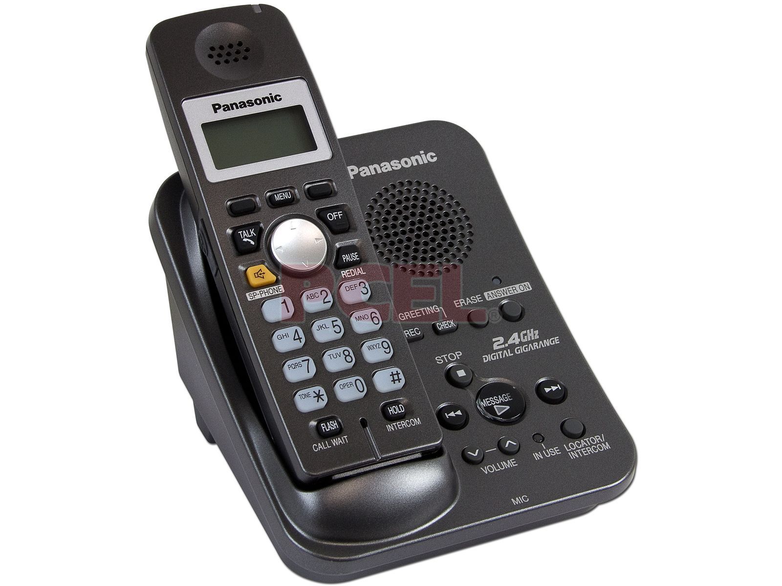 Teléfono Inalámbrico de 2.4 GHz Panasonic con Identificador de llamadas,  Contestadora Digital y 50 números en memoria.