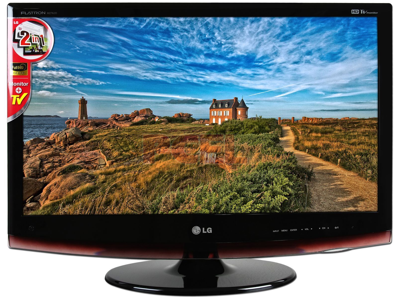 Televisión LCD LG FLATRON Modelo M2762D-WM de 27 HDTV. Color Negra