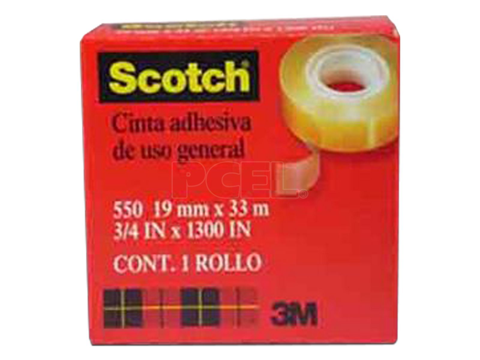 Cinta Adhesiva 3M Scotch 550 Transparente 19 mm x 33 m 1 pieza