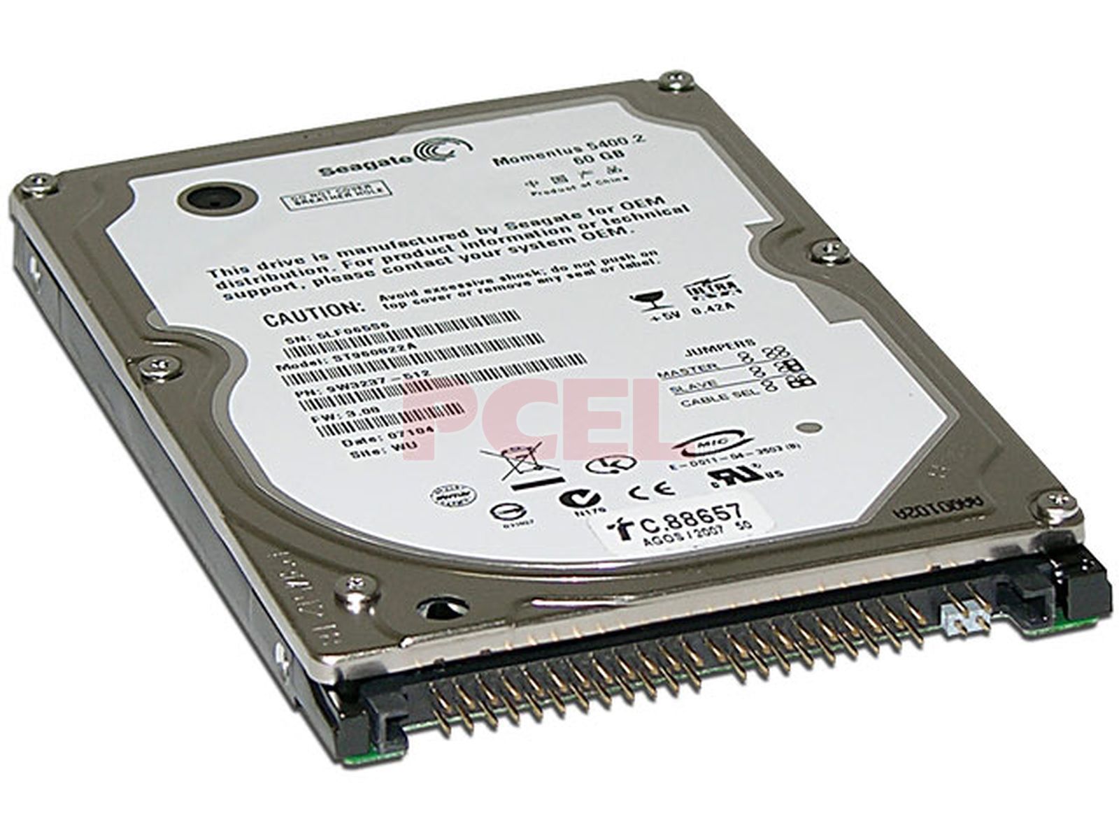 bufanda Ocultación Registro Disco Duro para Laptop Seagate de 60GB, IDE