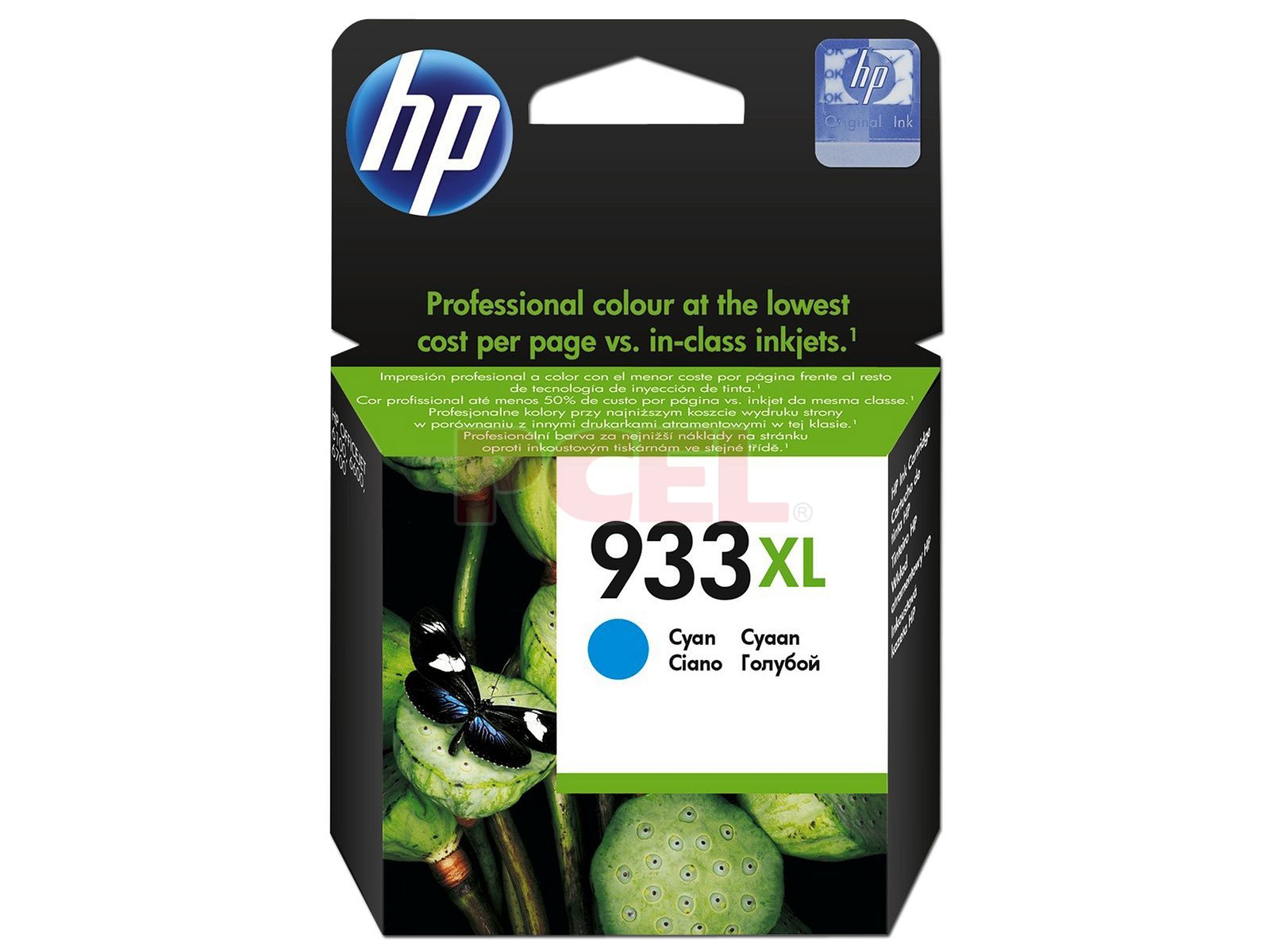 Cartucho de tinta HP 933XL Cian Original (CN054AL).