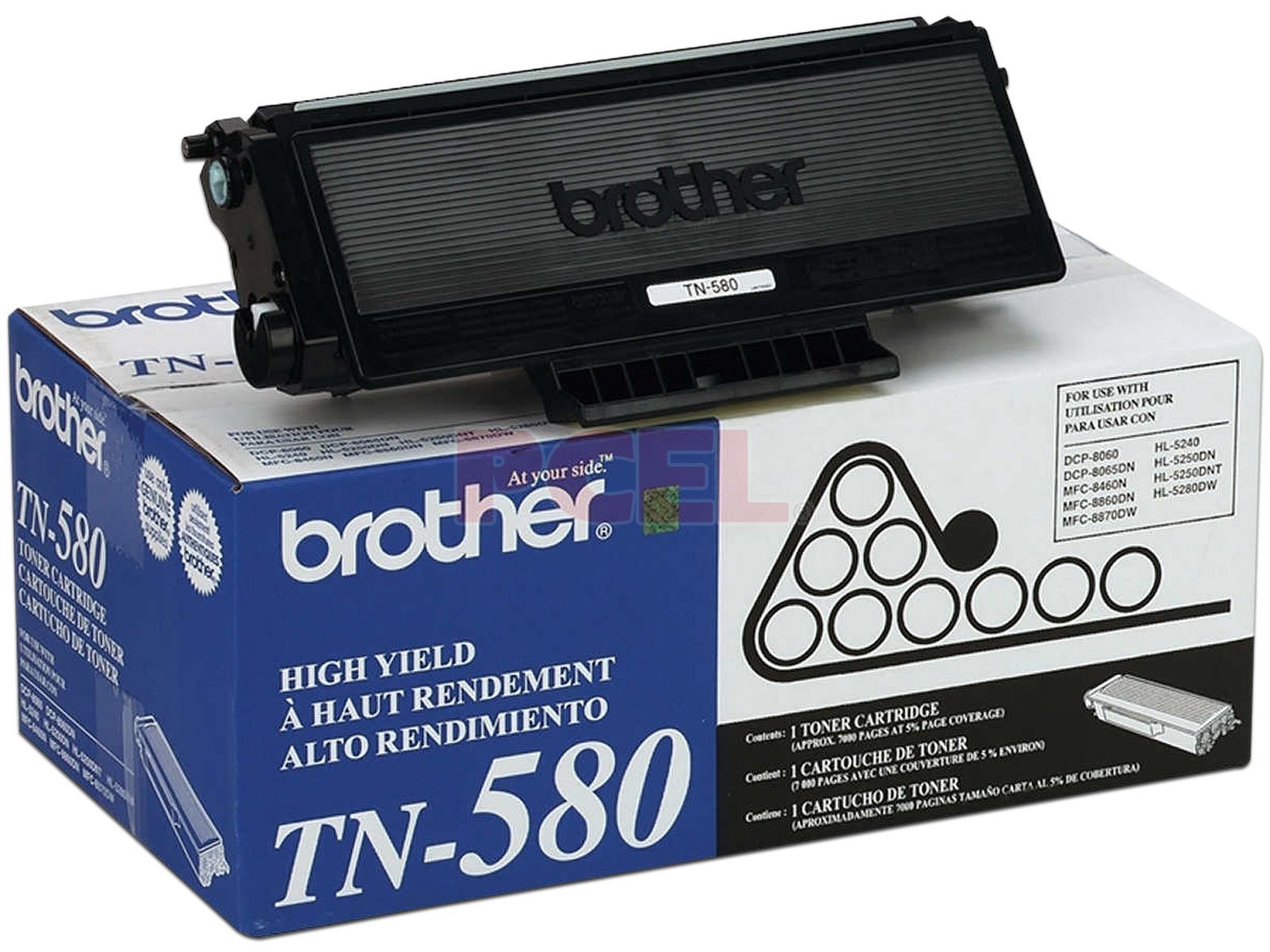 Cartucho de Tóner Brother Negro, Alto Rendimiento, Modelo: TN580.