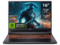 Laptop Gamer Acer Nitro V: 
Procesador Intel Core 7 240H (hasta 5.2 GHz), 
Memoria de 32GB DDR5, 
SSD de 512GB, 
Pantalla de 16