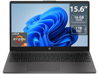 Laptop HP 255 G10: 
Procesador AMD Ryzen 5 7530U (hasta 4.5 GHz), 
Memoria de 16GB DDR4, 
SSD de 1TB, 
Pantalla de 15.6