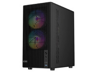Gabinete ACTECK ZYRON GC606, Mini Tower, Micro-ATX, Incluye 3 Ventiladores FRGB de 120mm, No Incluye Fuente de Poder. Color Negro.