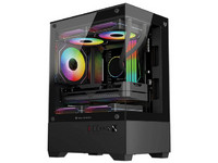 Gabinete BALAM RUSH NITROX GLOW CRYSTAL 4700C, Mini Tower, Micro-ATX / Mini-ITX, No Incluye Fuente de Poder. Color Negro.
