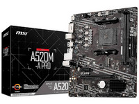 T. Madre MSI A520M-A PRO,
Chipset AMD A520,
Segmento: Básico,
Soporta: AMD Ryzen 3ra, 4ta y 5ta Generación, Socket AM4,
RAM: DDR4 4600+/ 3200/ 2133 MHz, 64GB Max,
Integrado: Audio HD, Red, USB 3.0, SATA 3.0, M.2,
Micro-ATX, Ptos: 1xPCIEx16 3.0