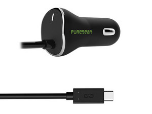 Cargador para auto PureGear de hasta 3A, USB. Color Negro.
