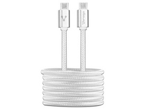 Cable de Carga Rápida Vorago de USB Tipo C a USB Tipo C, Largo de 1m, Color Blanco.