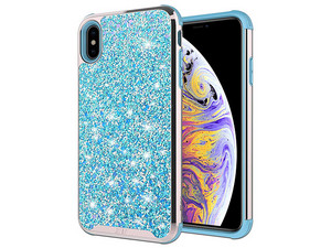 Funda ZIZO Diamond para iPhone Xs, Glitter. Color Azul.