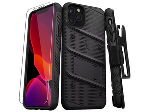 Funda ZIZO Bolt para iPhone 11 Pro con clip, incluye mica protectora. Color Negro.