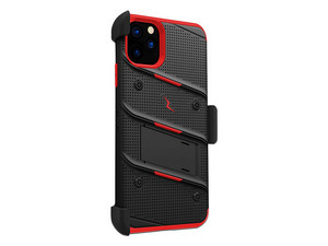 Funda ZIZO Bolt iPhone 11 PRO Negro Rojo con clip y mica de pantalla