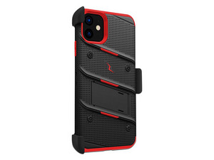 Funda ZIZO Bolt para iPhone 11, incluye protector de pantalla. Color Negro/Rojo.