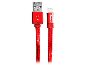 Cable Lightning de 8 Pin a USB A 2.0 para iPod, iPhone y iPad, 1m. Color Rojo.