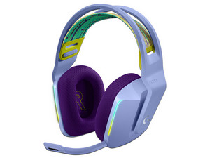 Audífonos con micrófono inalámbricos Gamer Logitech G733 LightSpeed, Iluminación RGB, USB. Color Violeta.
