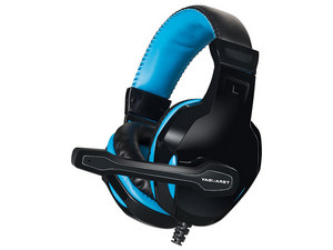 Audífonos Gamer con micrófono Yaguaret Kraven, respuesta de frecuencia 20Hz-20kHz, 3.5mm. Color Negro/Azul.