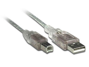 Cable BRobotix USB 2.0 de tipo A (M) a USB tipo B (M), 1.8m. Color Transparente.