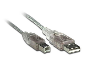Cable BRobotix USB 2.0 de tipo A (M) a USB tipo B (M), 3m. Color Transparente.
