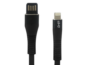 Cable GHIA GAC-202NG, USB 2.0 a Lightning de 1 metro. Color Negro.