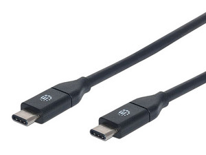 Cable Manhattan 353526, USB-C (M-M), de 1 metro. Color Negro.