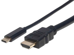 Cable adaptador Manhattan de USB-C a HDMI 4K. Color negro.