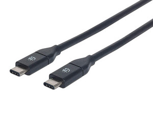 Cable de datos USB tipo C Manhattan a USB A, 1m. Color negro.