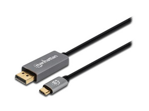 Cable USB-C a DisplayPort Manhattan, Longitud 2.0 m, Conector USB-C (Macho) a DisplayPort  (MACHO).
