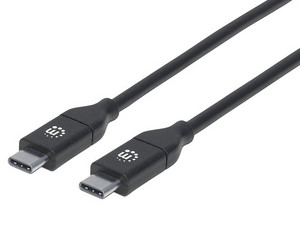 Cable USB Manhattan 355247 de USB-C (M) a USB-C (M), Longitud 2m. Color Negro.